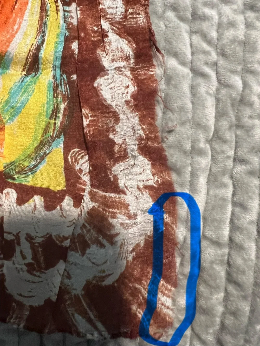 Glentex Turquoise Ballerina Print Scarf with Orange and Yellow Circles